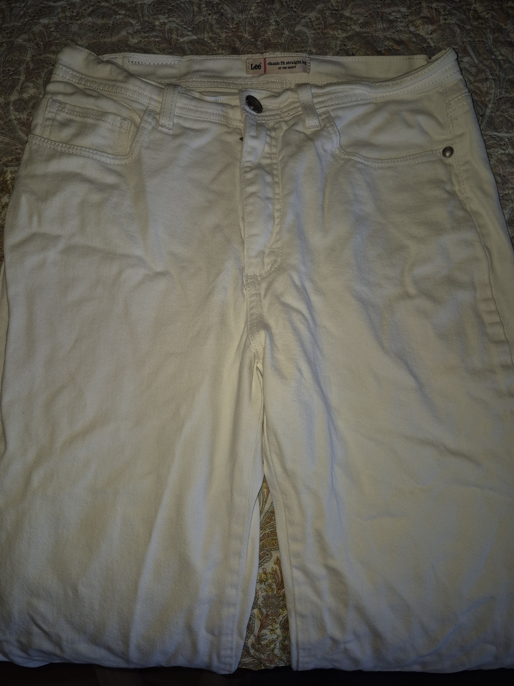 Vintage Lee Women's White Straight-Fit Pants
